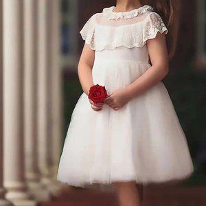 NWT Girl's Trish Scully Giovanna White Dress Size 12